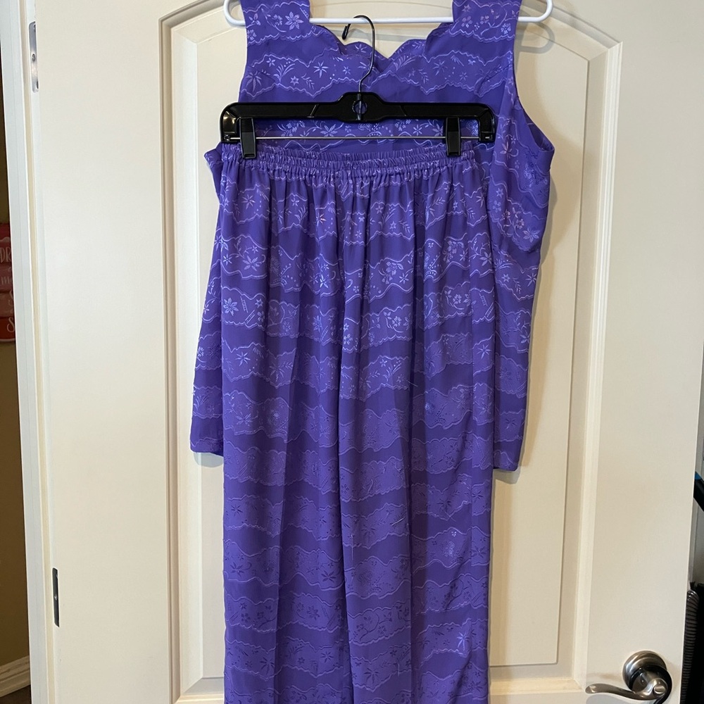 Purple Sleeveless Top and Pants Set